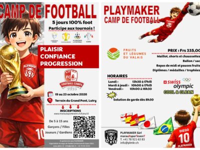 Camp de football du FC Lutry, 19 au 23 octobre 2026